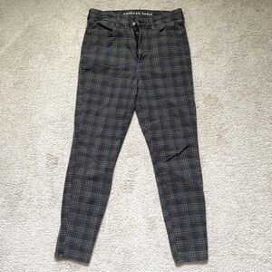 American Eagle Outfitters Plaid Super Hi-Rise Jeggings, Size 10